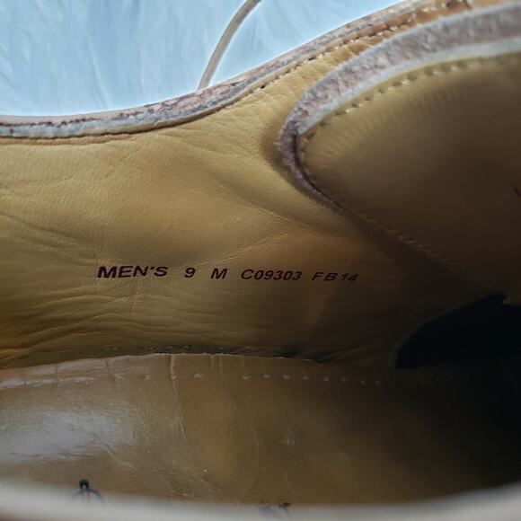 Cole Haan Wingtip Giraldo Derby Brogue Shoe British Tan 9M Leather Goodyear Sole - Picture 7 of 10